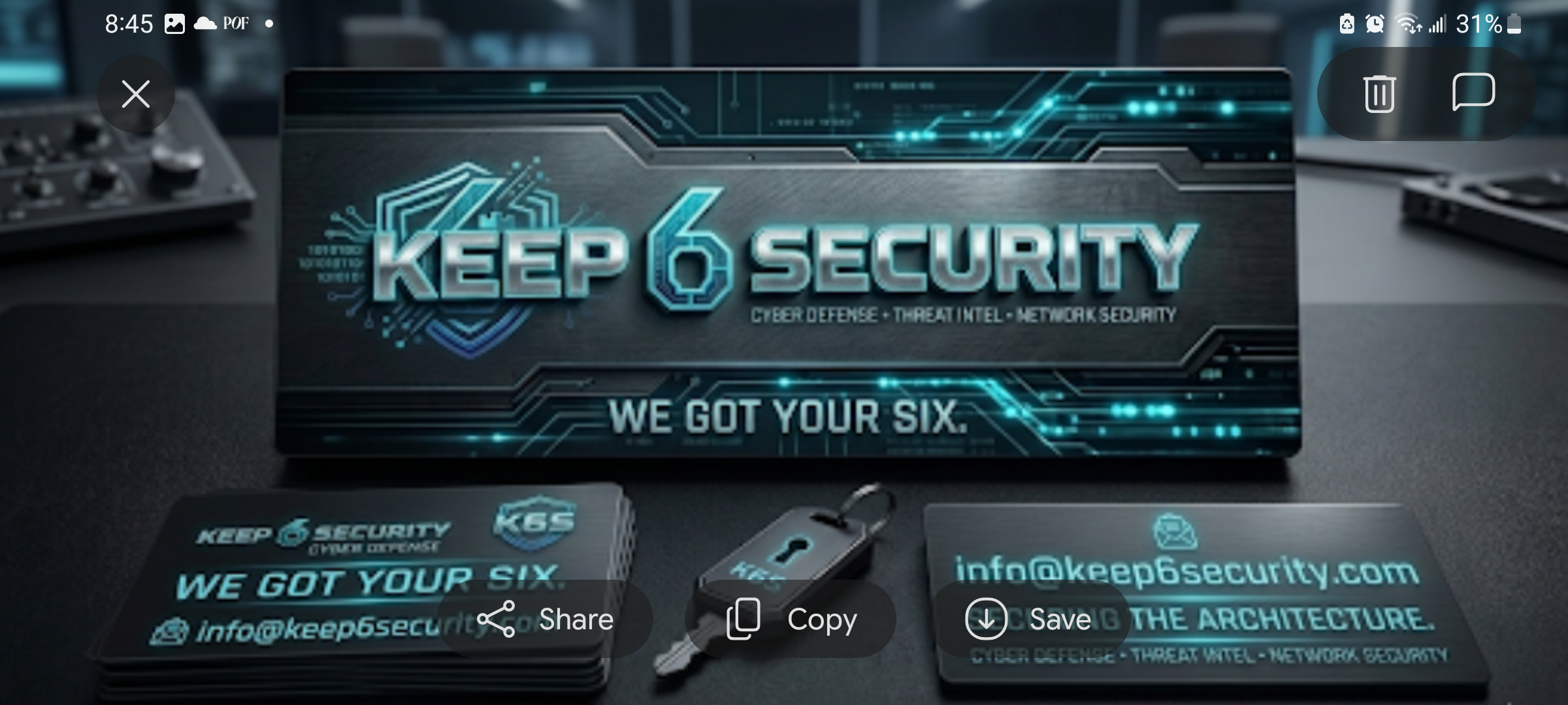 Keep 6 Security brand card
